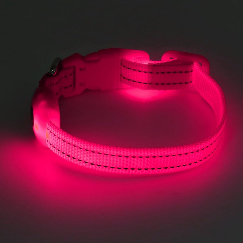 BSEEN Light Up Dog Collar, Rechargeable LED Dog Collar Glow in The Dark Cat Collar Reflective Puppy Collar Safety Dog Lights for Night Walking (Pink, XS) - Image 5